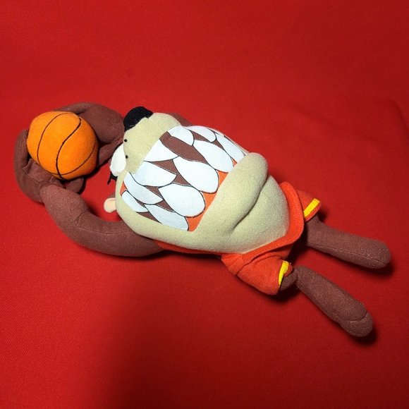 Nanco Looney Tunes Space Jams Taz Basketball Slam Dunking Plush 10" 2010 - Picture 5 of 12